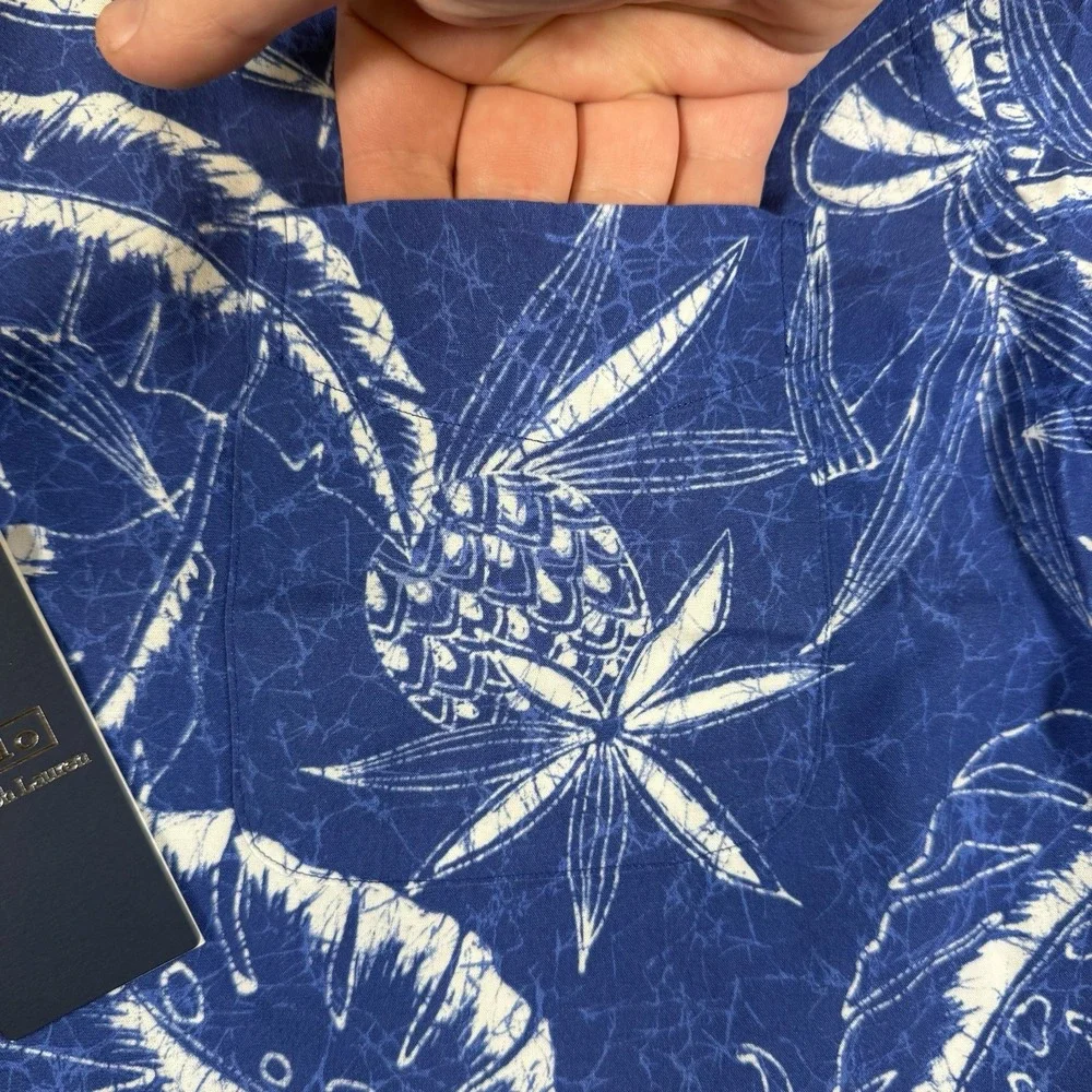 New Polo Ralph Lauren Shirt Mens L‎ Blue Classic Fit Hoffman Camp Hawaiian $168